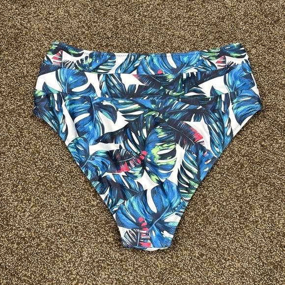 Women's High Waisted Floral Tropical Print BikinI Bottoms Size Large NWT - Picture 4 of 4